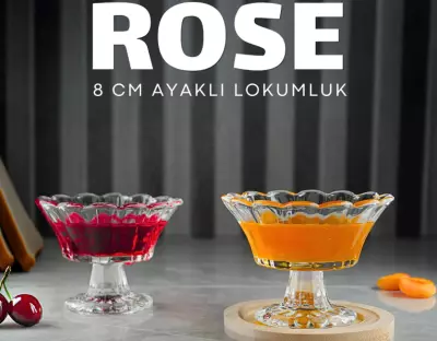 6lı Rose Ayaklı Kahve Yanı Lokumluk - 1