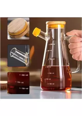 Bambu Kapaklı Vakumlu Borosilikat 3’lü Cam Yağdanlık Seti - 2