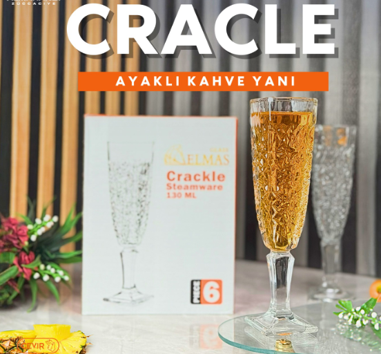 6lı CRACLE Ayaklı Bardak 130 ml - 1