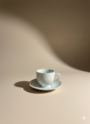 Porselen Kahve Fincan Takımı – 6 Fincan 6 Tabak (12 Parça) - 