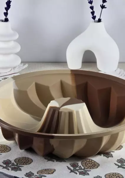 Silikon Kek Kalıbı - Yuvarlak Spiral Desenli Kalıp - Isıya Dayanıklı - 2