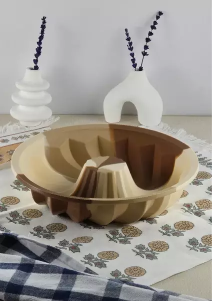 Silikon Kek Kalıbı - Yuvarlak Spiral Desenli Kalıp - Isıya Dayanıklı - 3