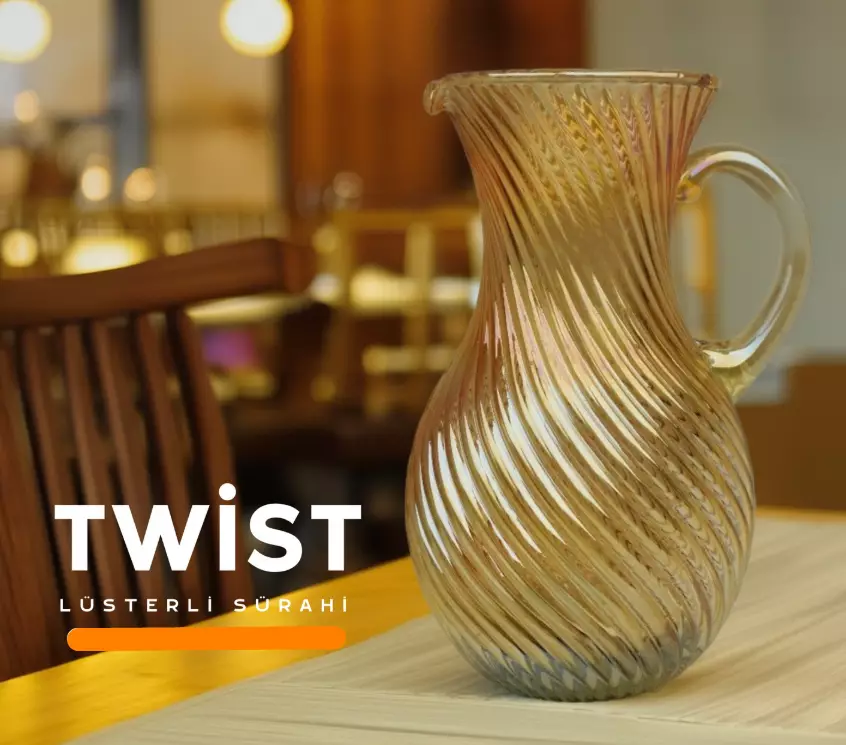 Twist Lüsterli Cam Sürahi | Şık Sunum - 1