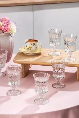 Yasemin 6’lı Kahve Yanı Cam Bardak Takımı - 1